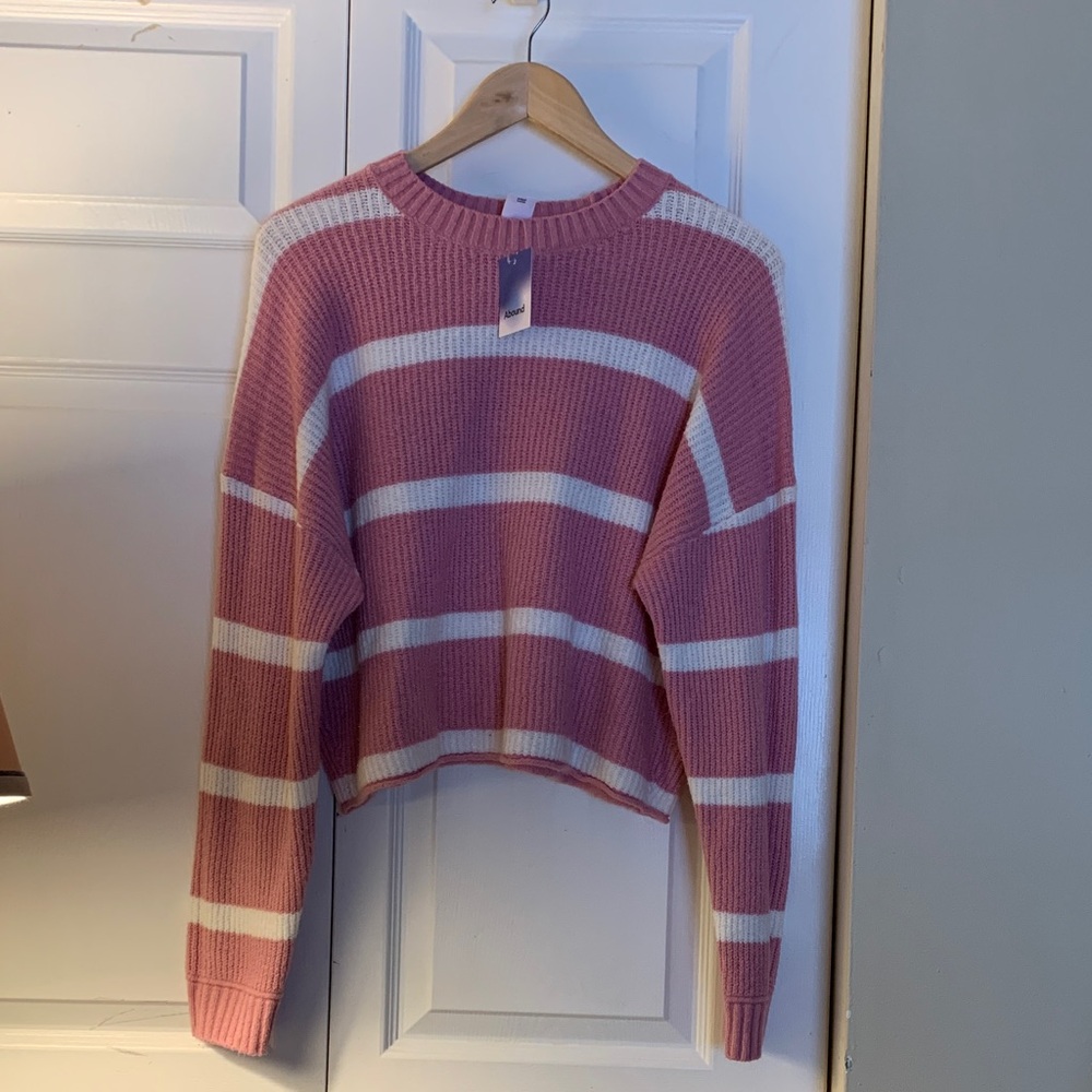 Abound Pink and White Striped Sweater - Picture 6 of 10